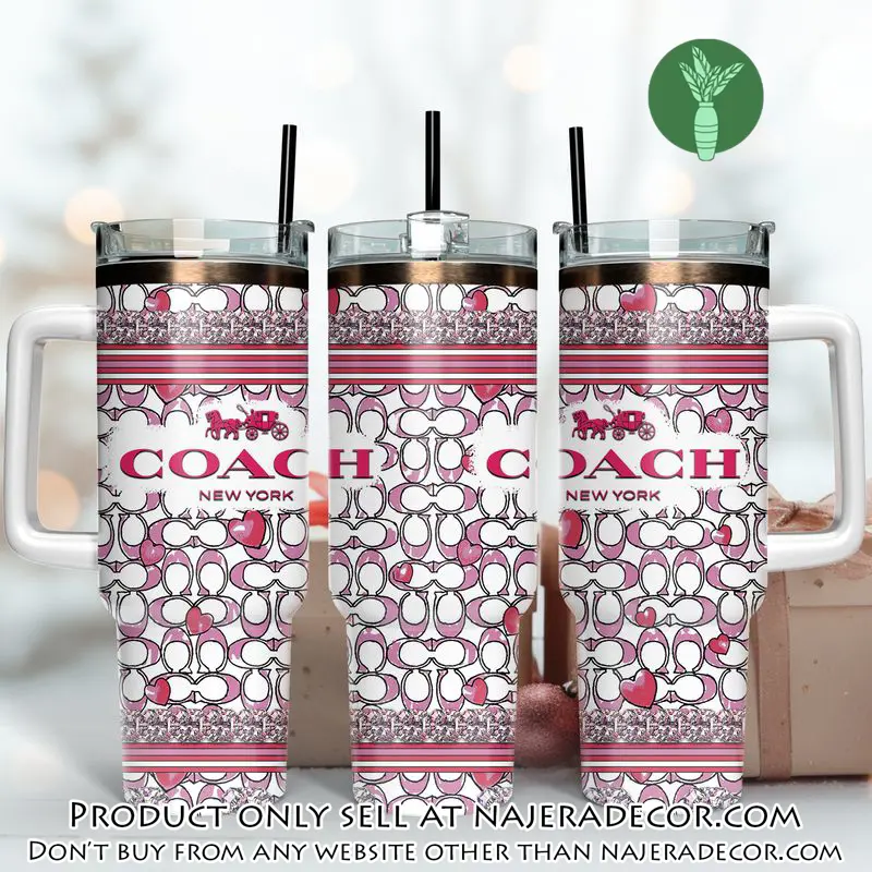 Pink coach logo stanley tumbler logo 40oz stanley tumbler ktb1065 njr3623334